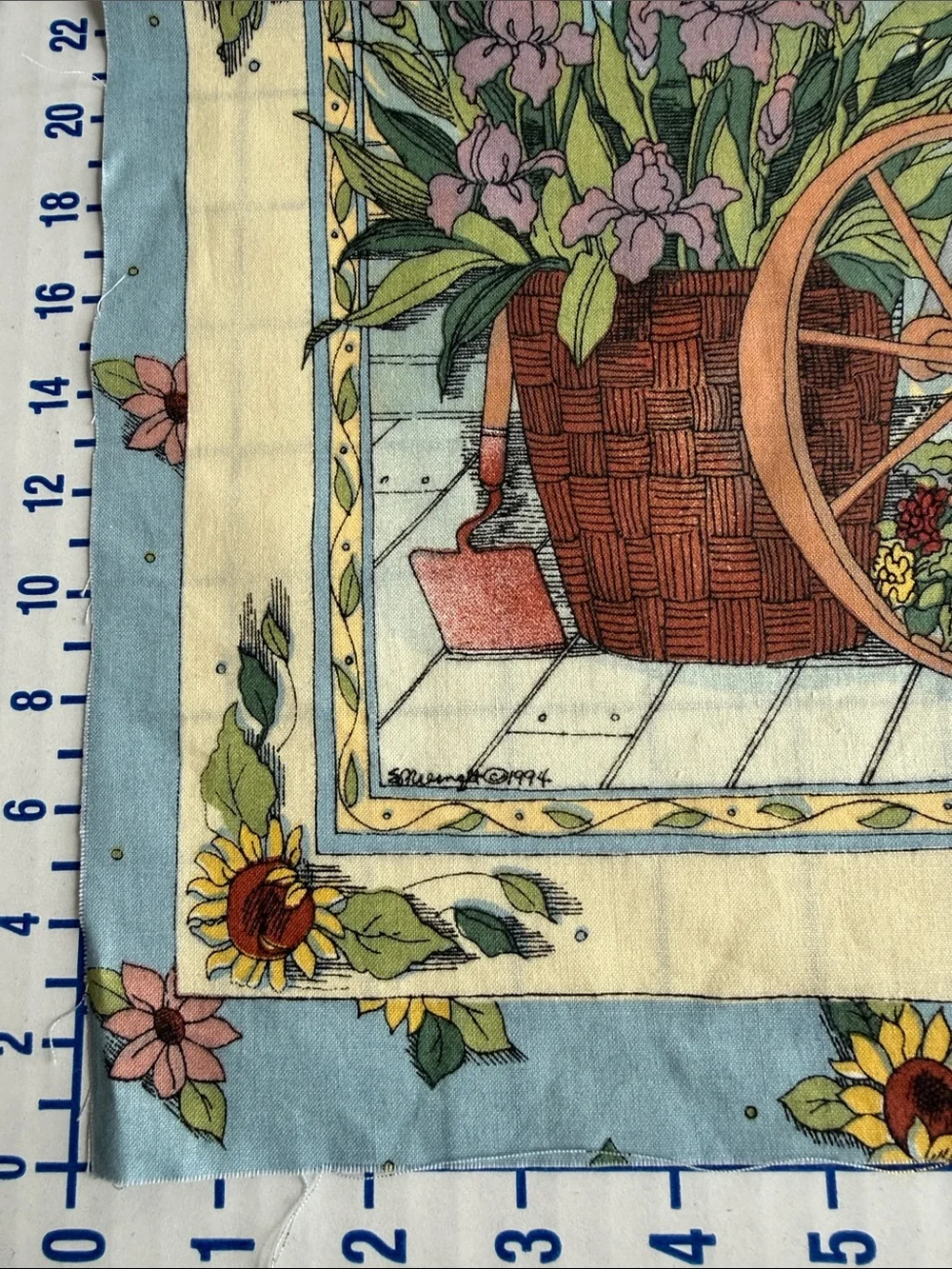 Vintage 1994 Susan Winget Garden Fabric Panels Lot of 3 Country Cottage Floral